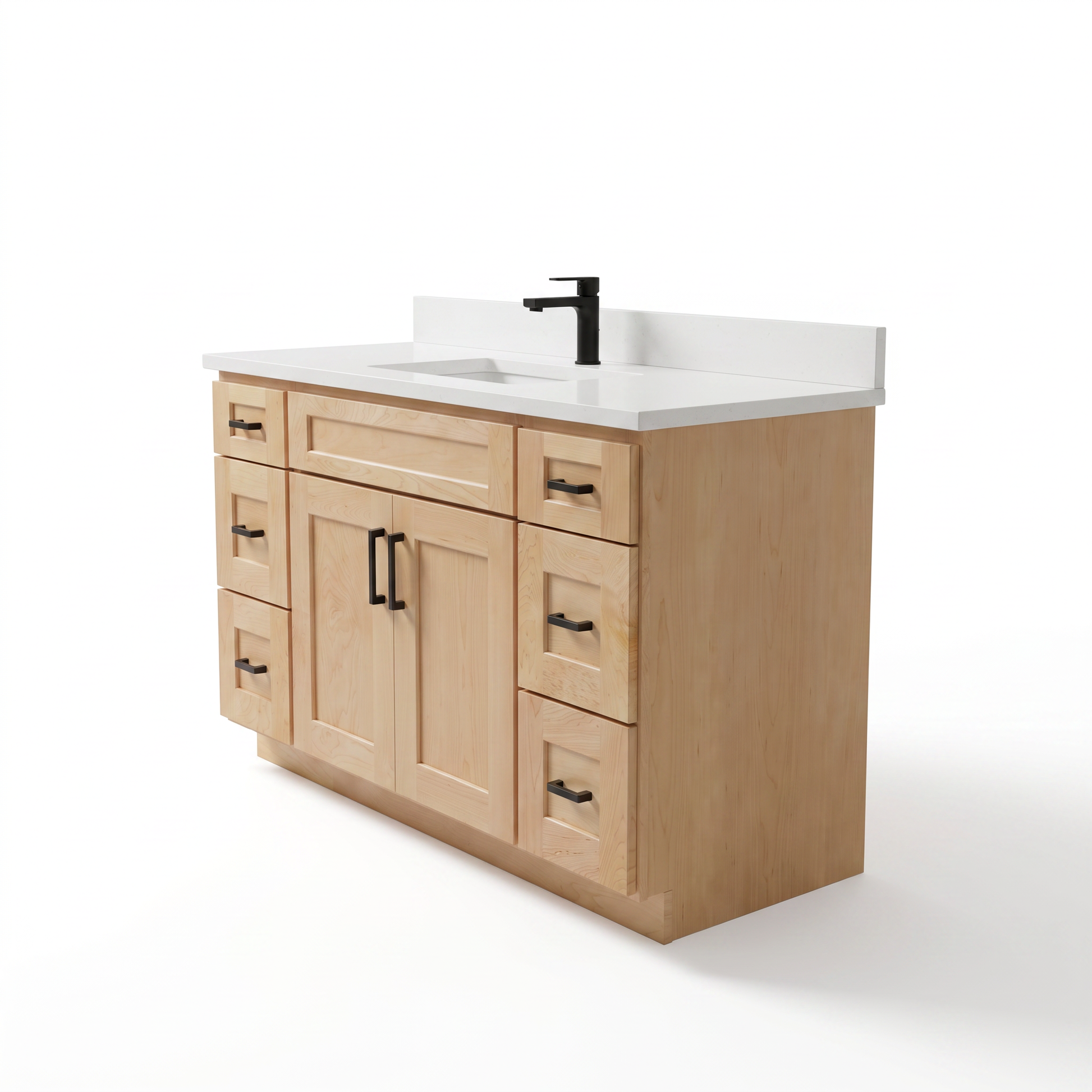 48 inch maple vanity angled right view