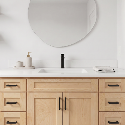 Maple vanity front close view