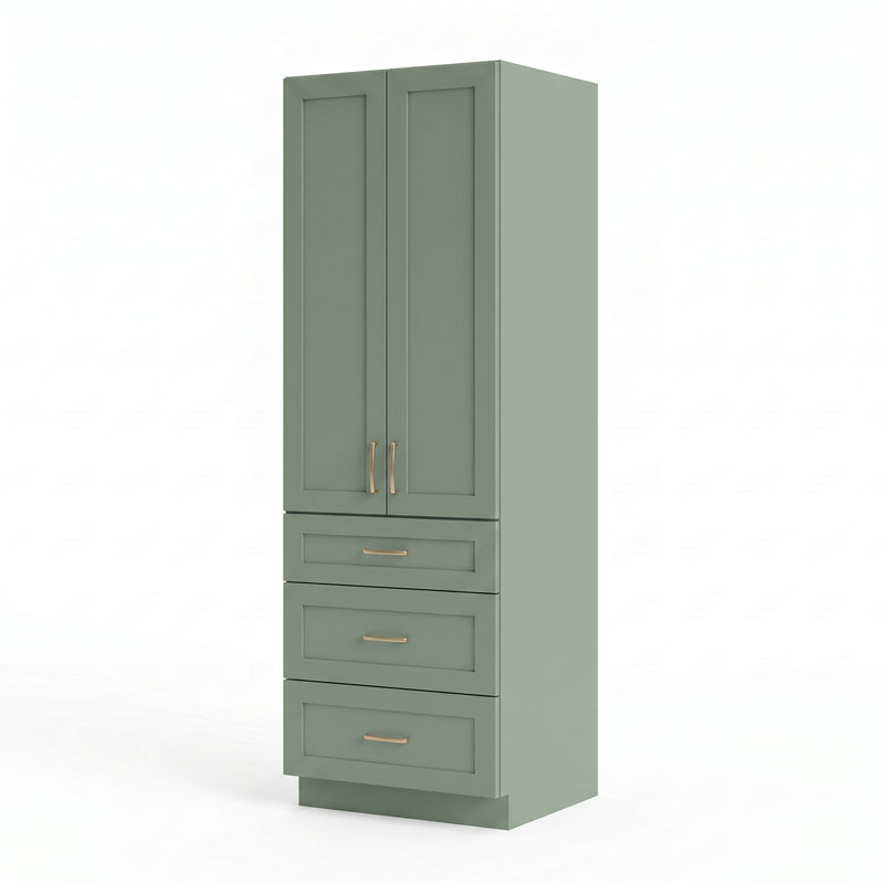 Olive green linen tower angle right