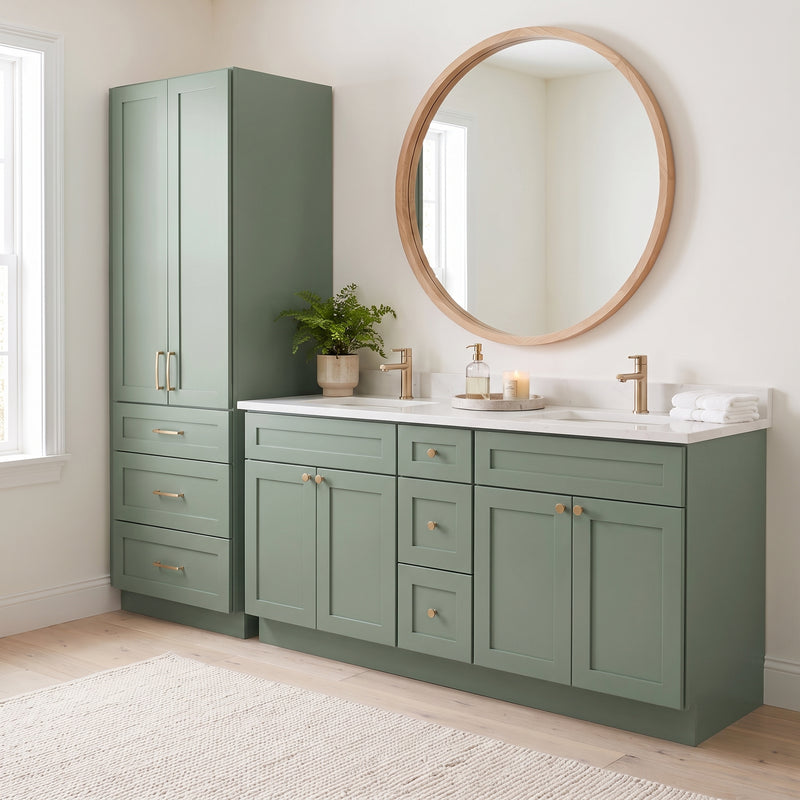 Olive green linen tower lifestyle