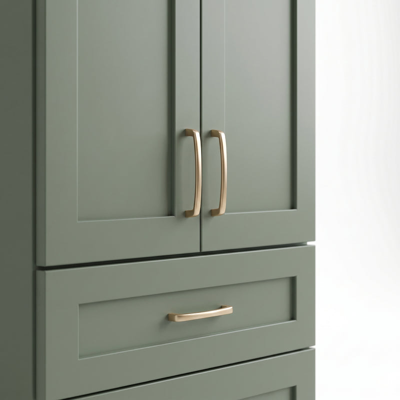 Olive green linen tower closeup