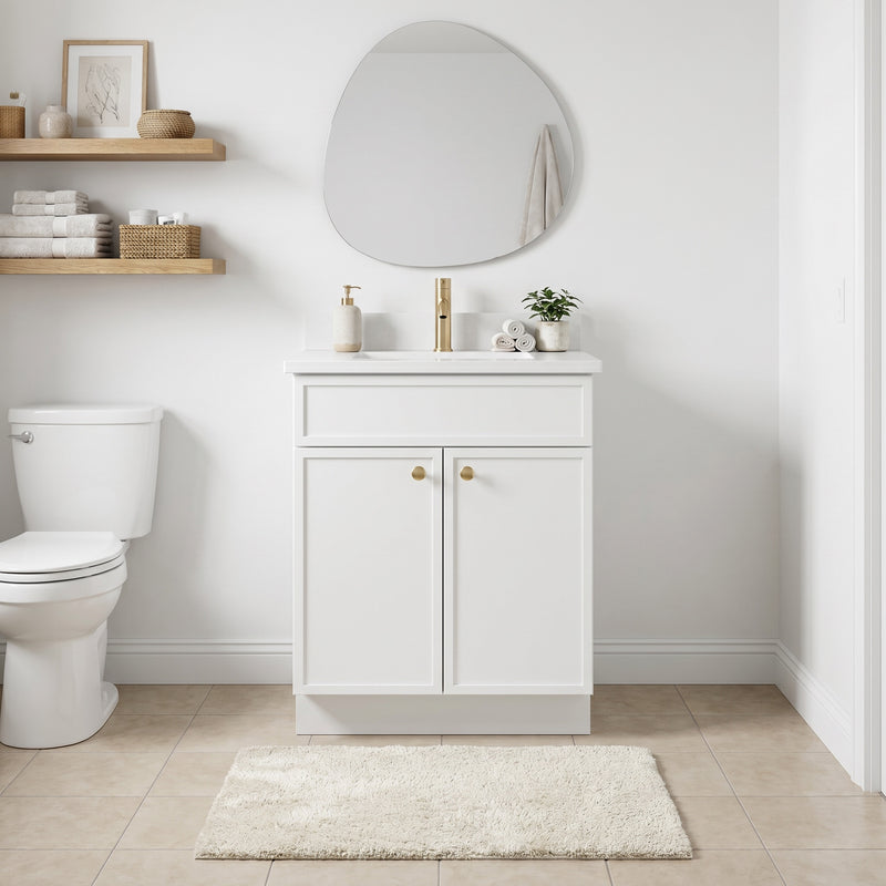 24" Slim Shaker Vanity — White