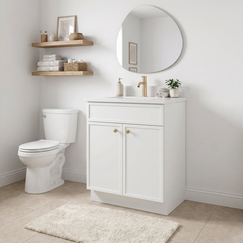 24" Slim Shaker Vanity — White