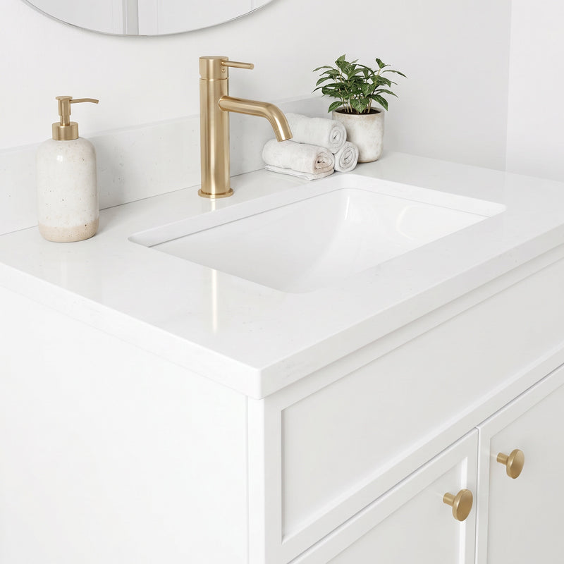 24" Slim Shaker Vanity — White