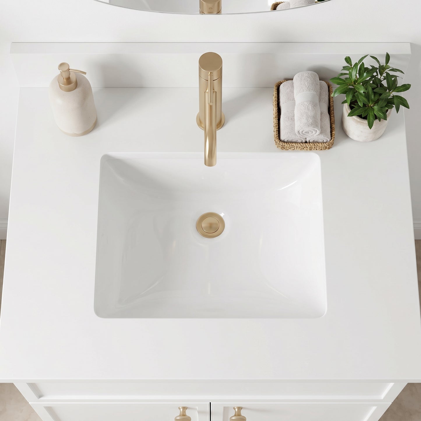 24" Slim Shaker Vanity — White