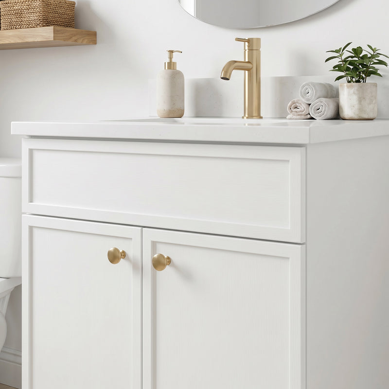 24" Slim Shaker Vanity — White