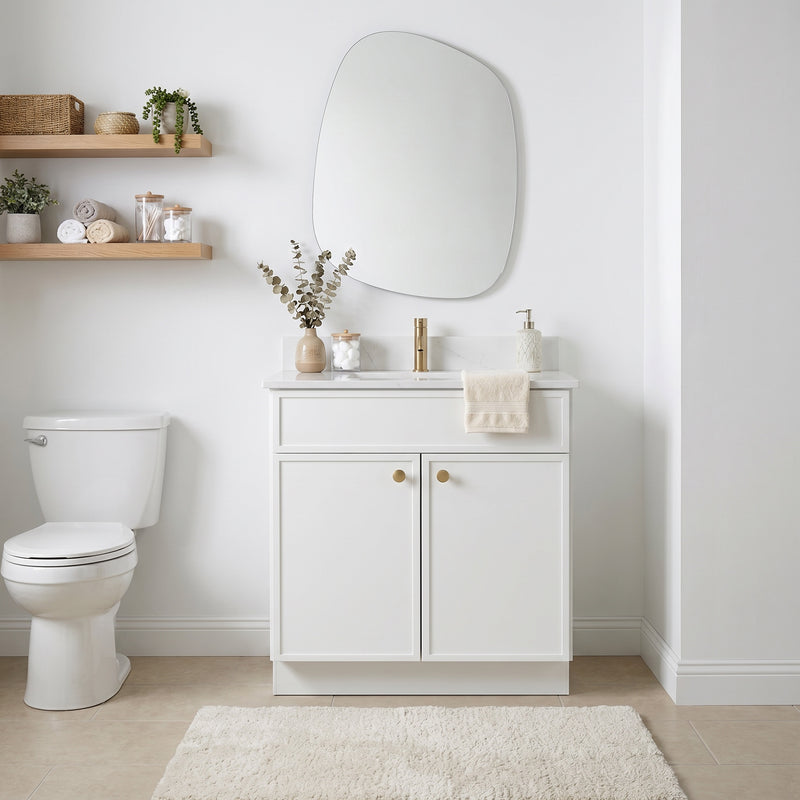 30" Slim Shaker Vanity — White