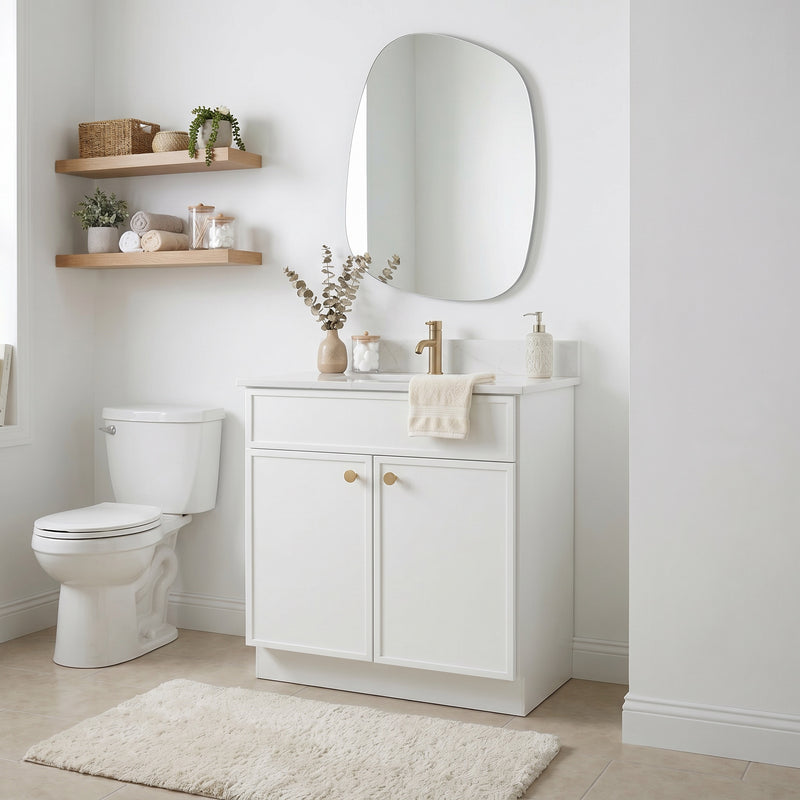 30" Slim Shaker Vanity — White