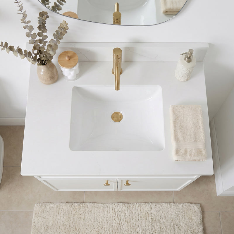 30" Slim Shaker Vanity — White