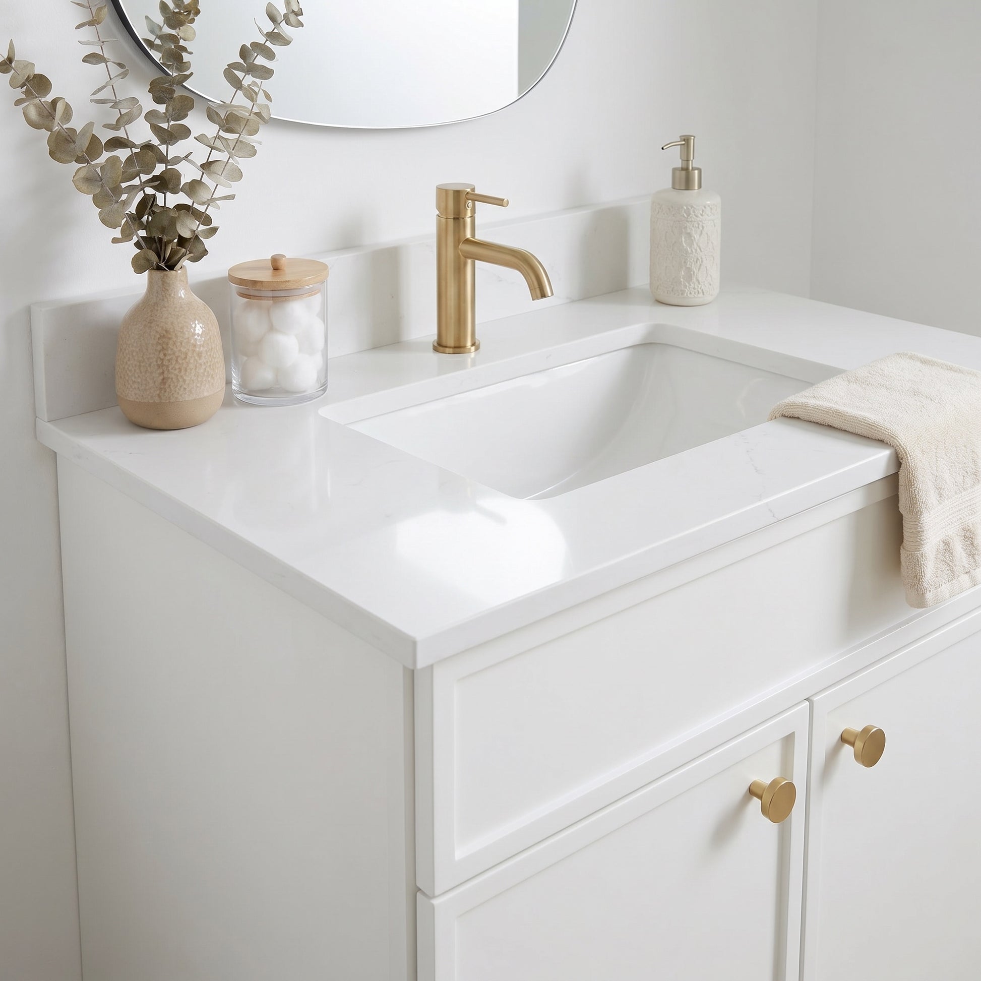 30" Slim Shaker Vanity — White