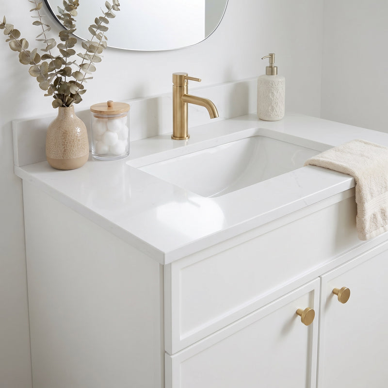 30" Slim Shaker Vanity — White