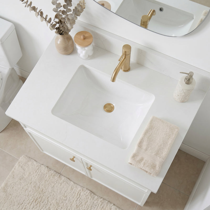 30" Slim Shaker Vanity — White