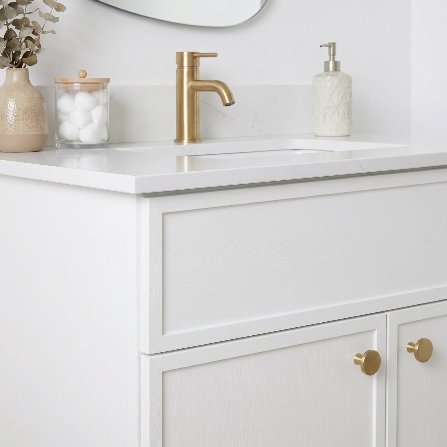 30" Slim Shaker Vanity — White