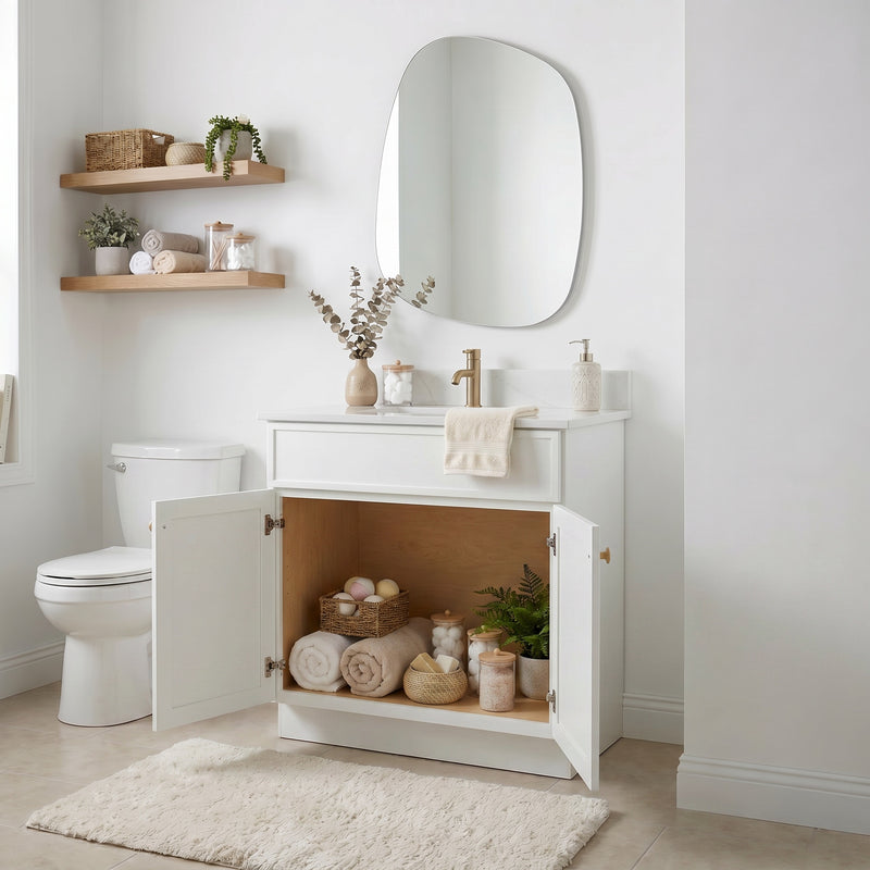 30" Slim Shaker Vanity — White
