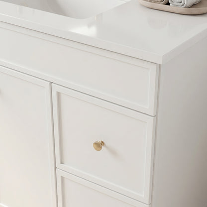 36" Slim Shaker Vanity — White