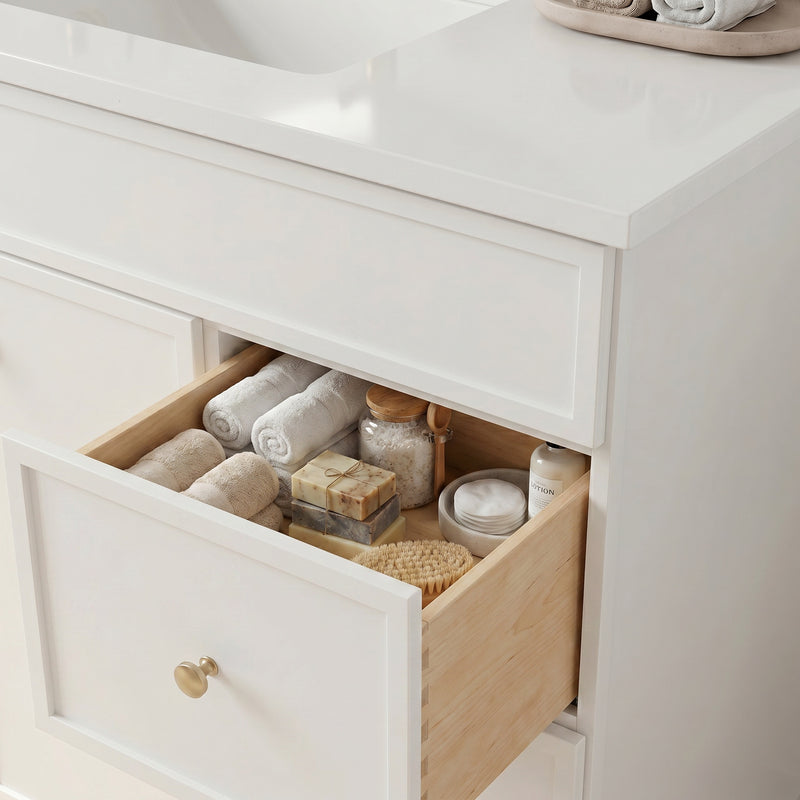 36" Slim Shaker Vanity — White