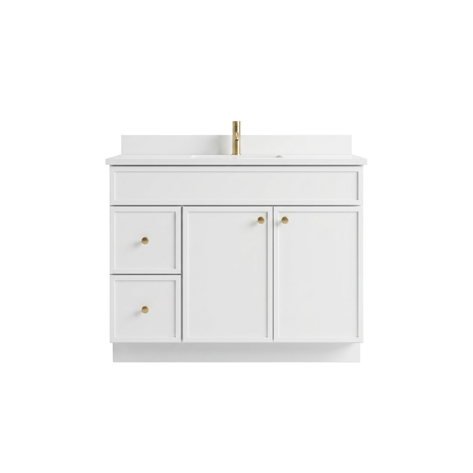 42" Slim Shaker Vanity — White