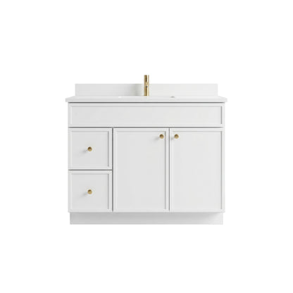 42" Slim Shaker Vanity — White