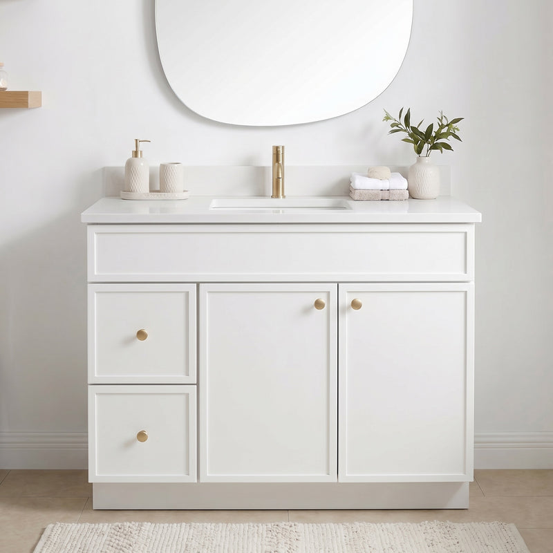 42" Slim Shaker Vanity — White