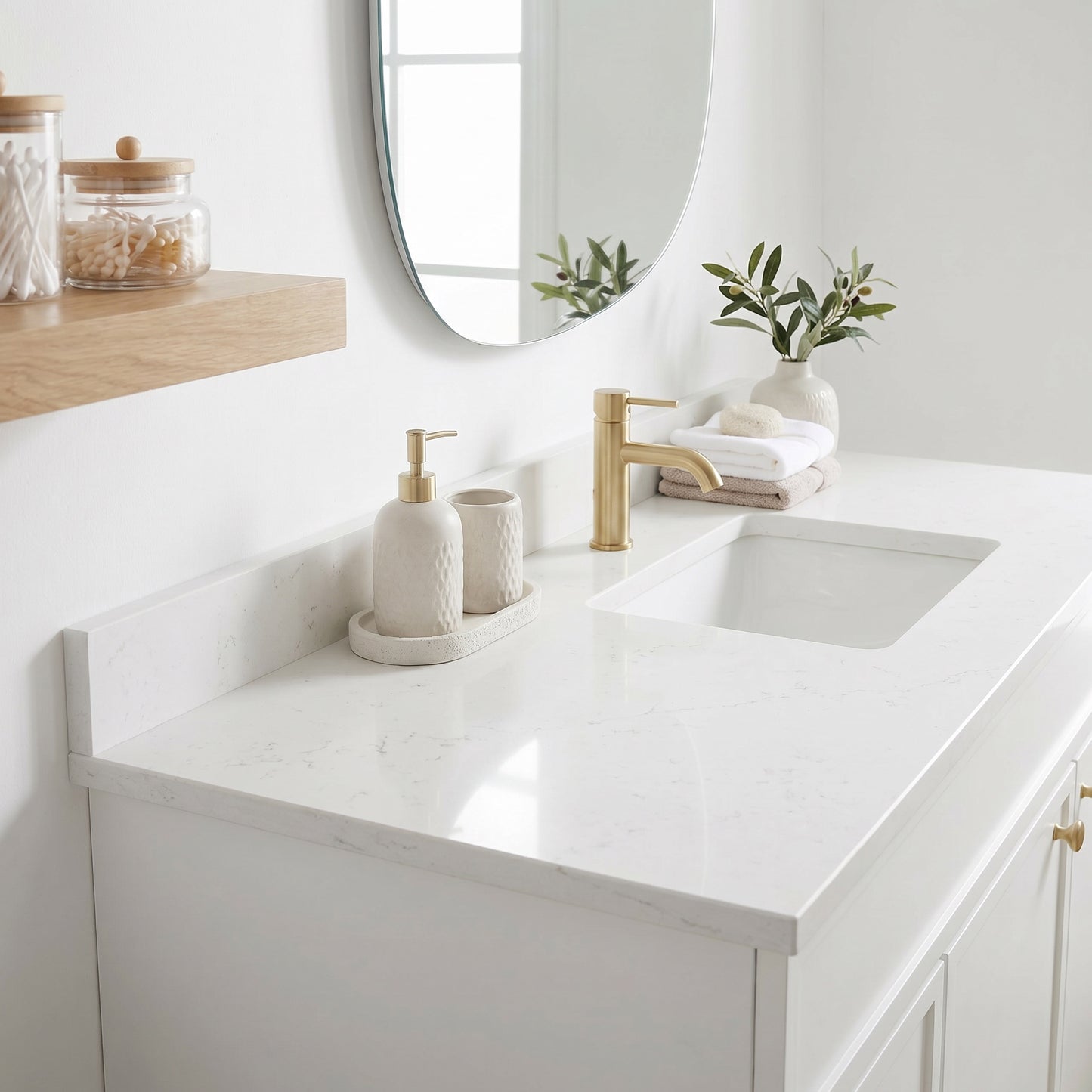 42" Slim Shaker Vanity — White