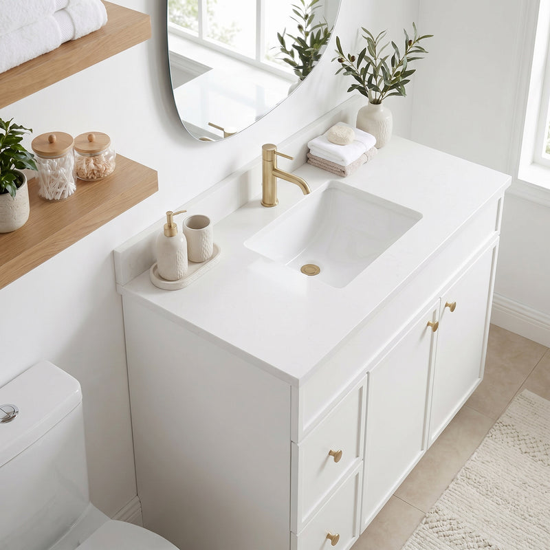 42" Slim Shaker Vanity — White