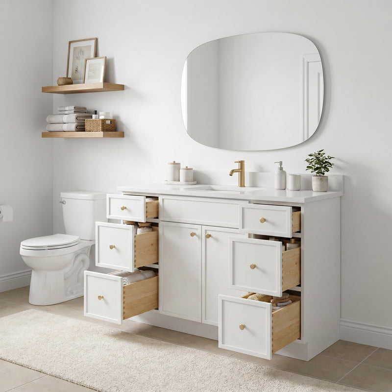 48" Slim Shaker Vanity — White