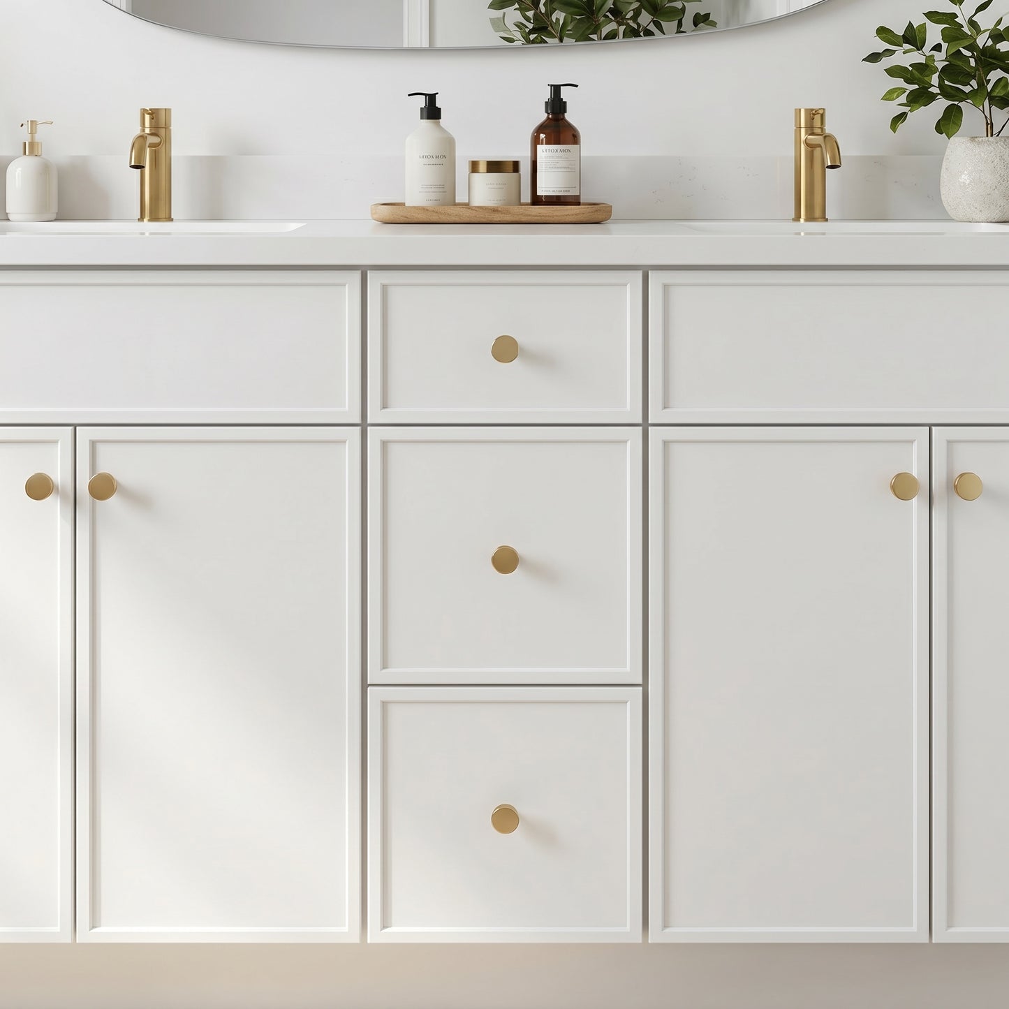 60" Slim Shaker Vanity — White, Double Sink