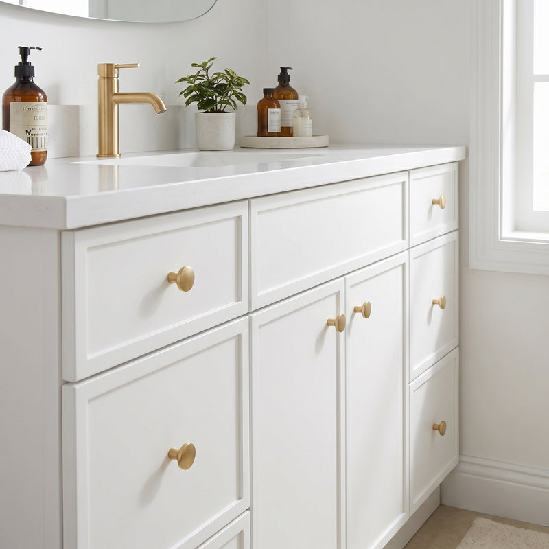 60" Slim Shaker Vanity — White, Single Sink