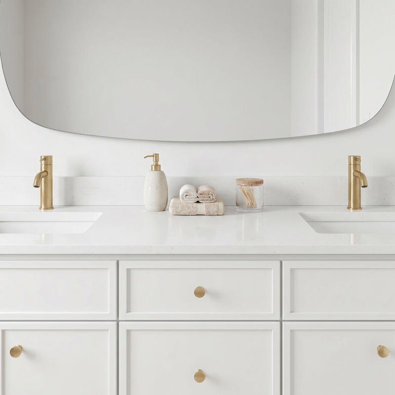 72" Slim Shaker Vanity — White, Double Sink
