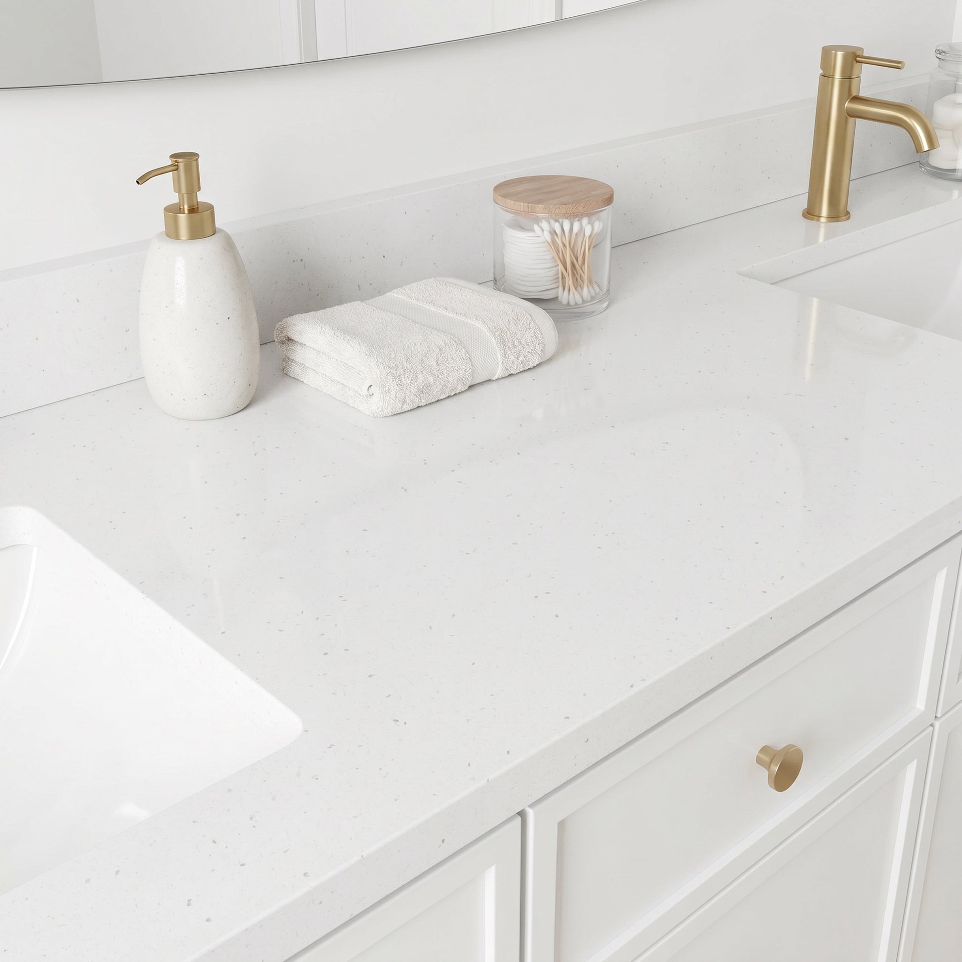72" Slim Shaker Vanity — White, Double Sink