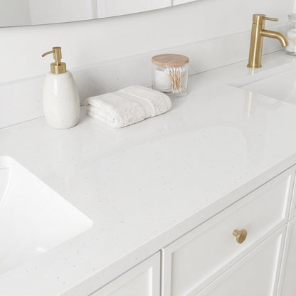 72" Slim Shaker Vanity — White, Double Sink