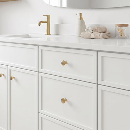 72" Slim Shaker Vanity — White, Double Sink