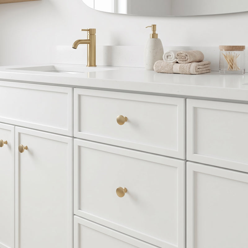 72" Slim Shaker Vanity — White, Double Sink