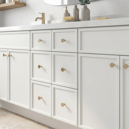 84" Slim Shaker Vanity — White, 6 Drawers
