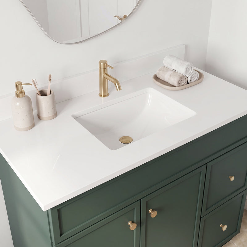 Forest Green Slim Shaker Vanity — Oakline Cabinets