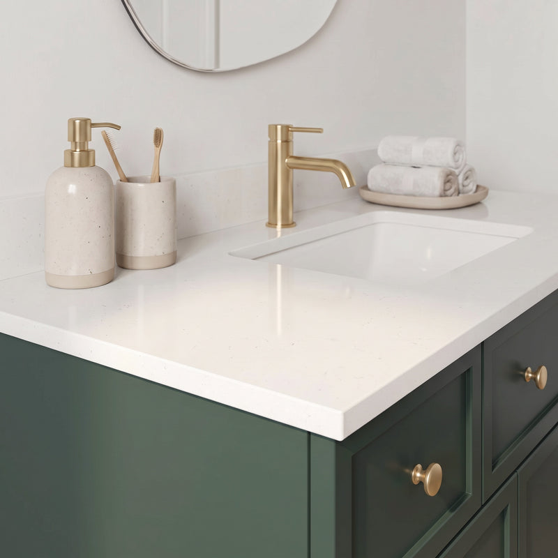 Forest Green Slim Shaker Vanity — Oakline Cabinets