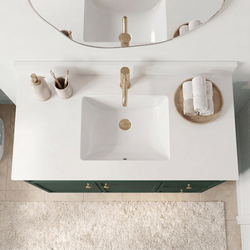 Forest Green Slim Shaker Vanity — Oakline Cabinets