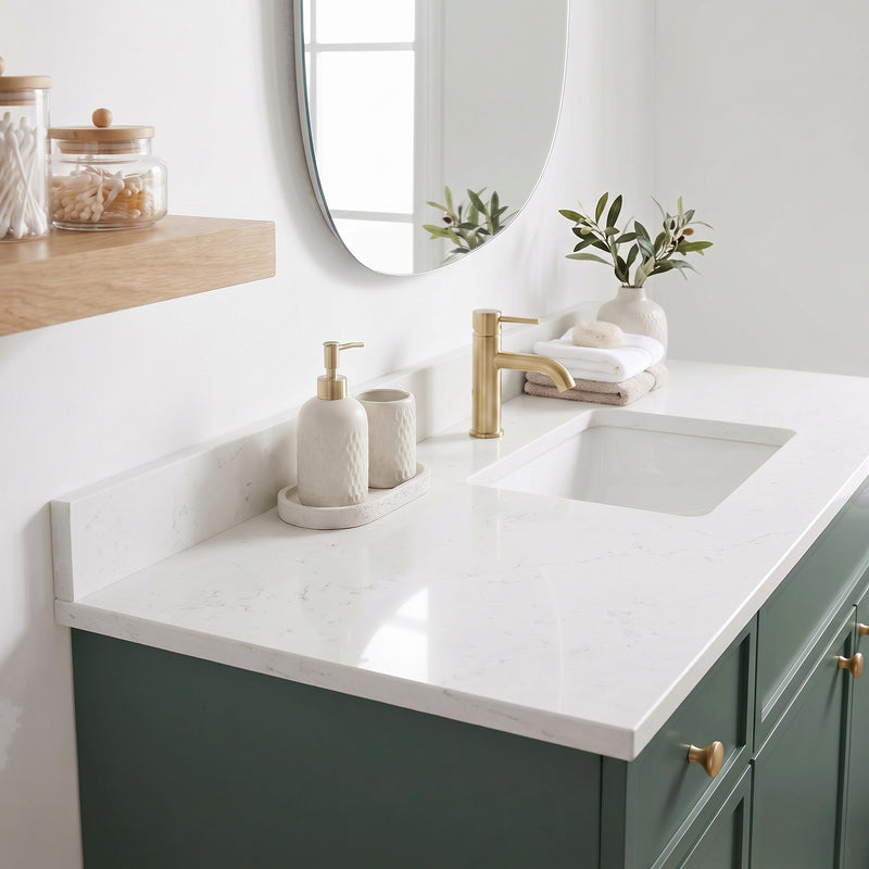 Forest Green Slim Shaker Vanity — Oakline Cabinets