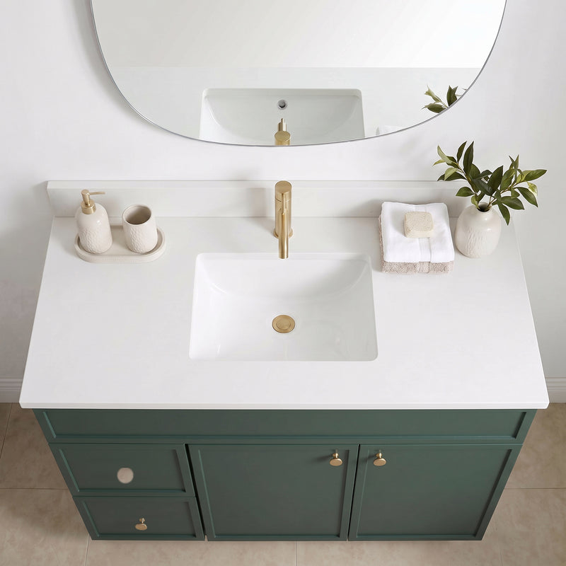 Forest Green Slim Shaker Vanity — Oakline Cabinets