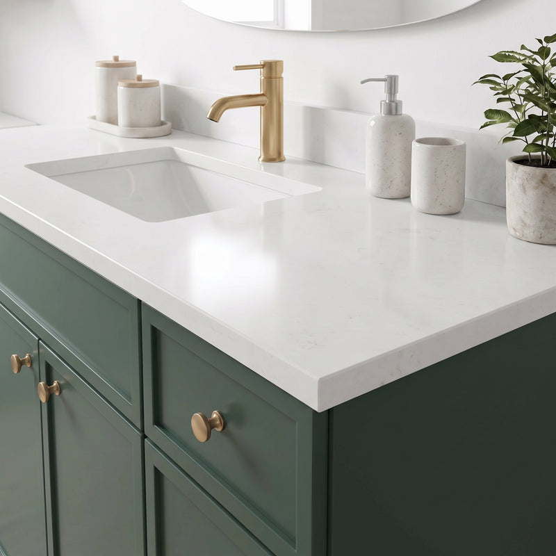 Forest Green Slim Shaker Vanity — Oakline Cabinets