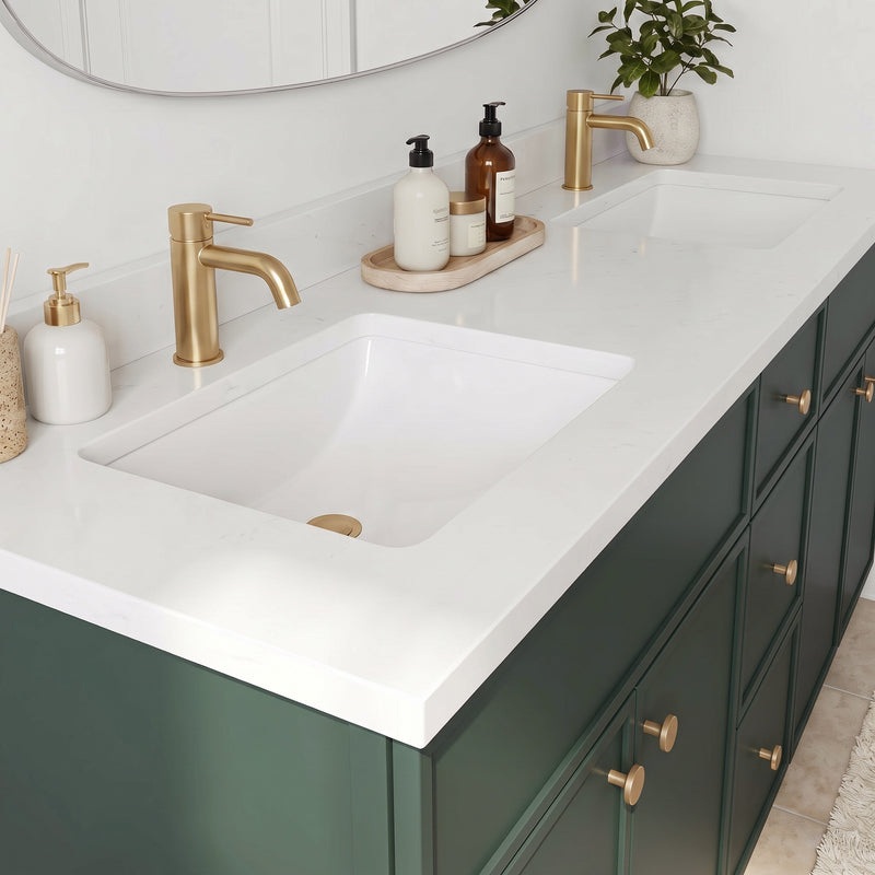 Forest Green Slim Shaker Vanity — Oakline Cabinets