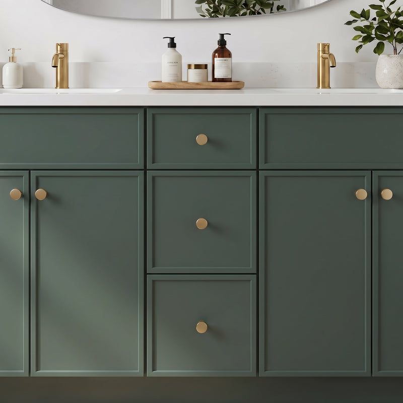 Forest Green Slim Shaker Vanity — Oakline Cabinets