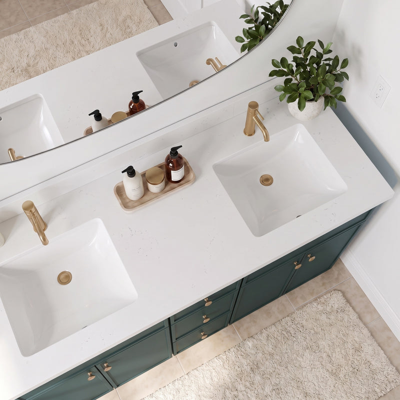 Forest Green Slim Shaker Vanity — Oakline Cabinets
