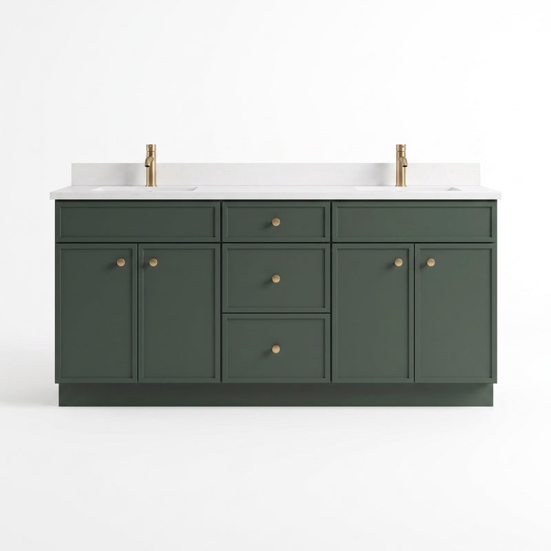 Forest Green Slim Shaker Vanity — Oakline Cabinets