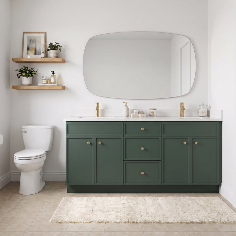 Forest Green Slim Shaker Vanity — Oakline Cabinets