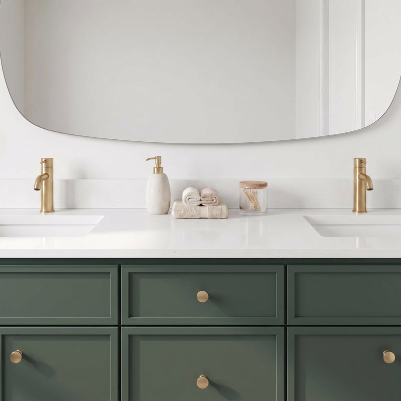 Forest Green Slim Shaker Vanity — Oakline Cabinets