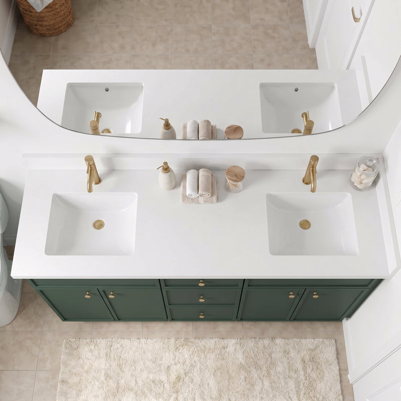 Forest Green Slim Shaker Vanity — Oakline Cabinets