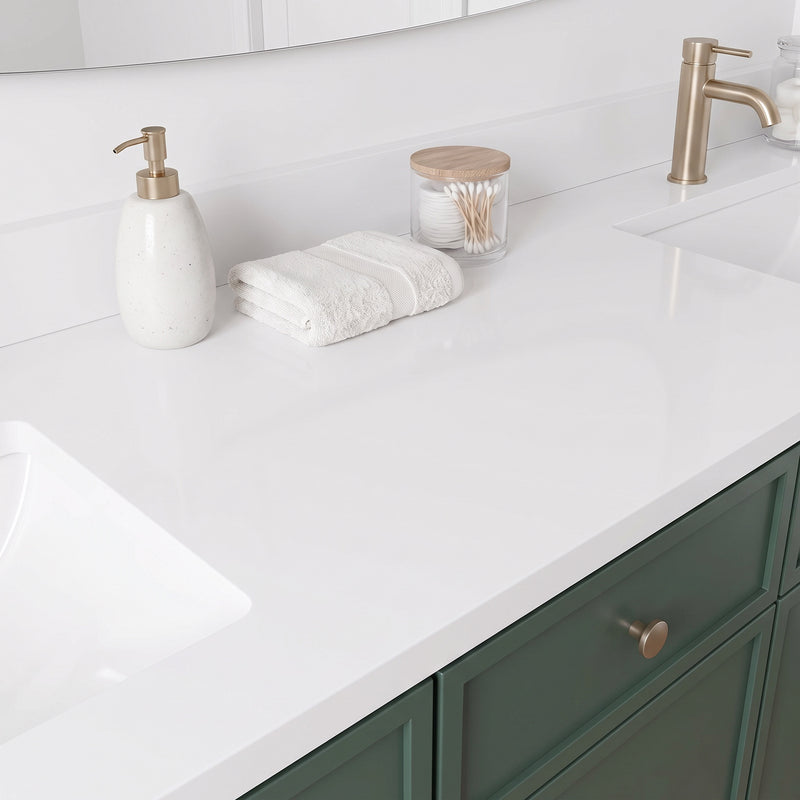 Forest Green Slim Shaker Vanity — Oakline Cabinets