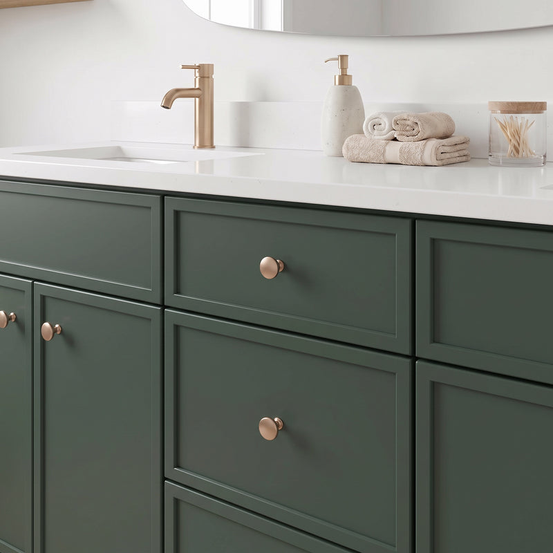 Forest Green Slim Shaker Vanity — Oakline Cabinets
