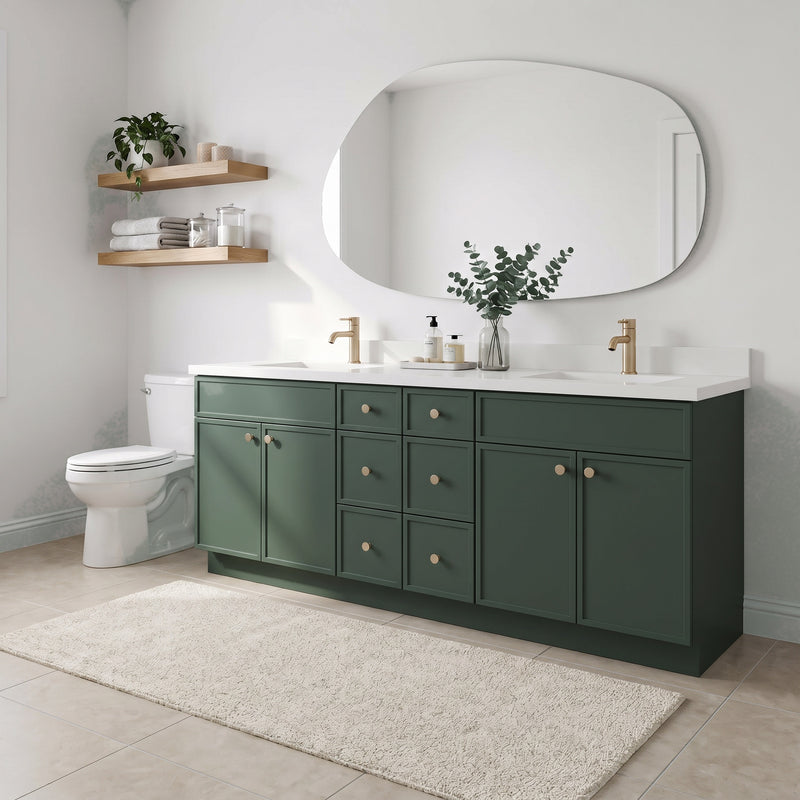 Forest Green Slim Shaker Vanity — Oakline Cabinets